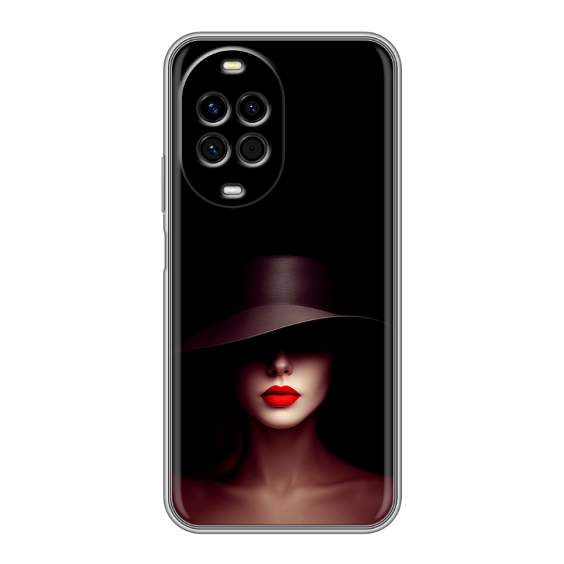 Силиконовый чехол на Huawei Nova 14 Pro с принтом Девушка в шляпе Силиконовый чехол на Huawei Nova 14 Pro с принтом Девушка в шляпе