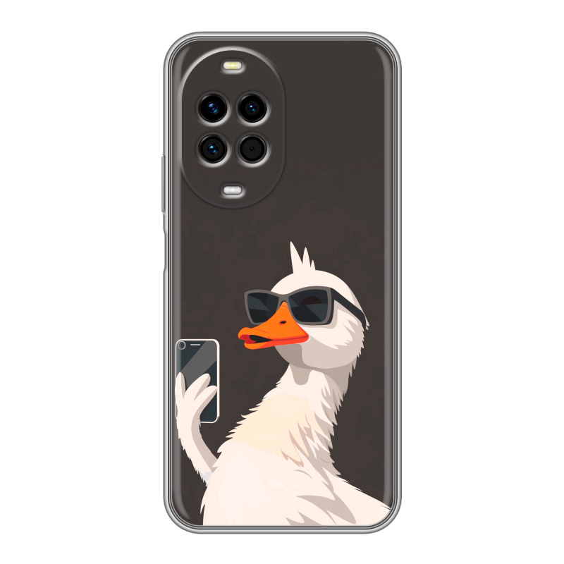 Силиконовый чехол на Huawei Nova 14 Pro с принтом утка в очках Силиконовый чехол на Huawei Nova 14 Pro с принтом утка в очках