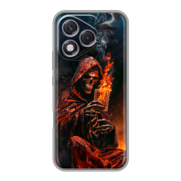 Силиконовый чехол на Honor 400 Lite с принтом Скелет и карты Силиконовый чехол на Honor 400 Lite с принтом Скелет и карты