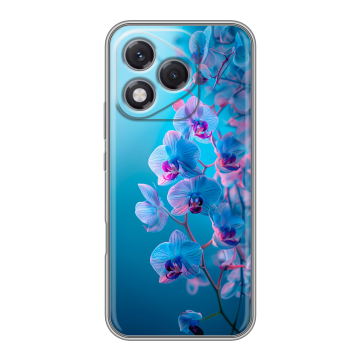 Силиконовый чехол на Honor 400 Lite с принтом голубые орхидеи Силиконовый чехол на Honor 400 Lite с принтом голубые орхидеи