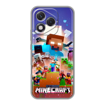 Силиконовый чехол на Honor 400 Lite с принтом Майнкрафт Minecraft