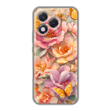 Силиконовый чехол на Honor 400 Lite с принтом Цветы и бабочки Силиконовый чехол на Honor 400 Lite с принтом Цветы и бабочки