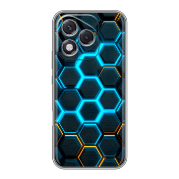 Силиконовый чехол на Honor 400 Lite с принтом Неоновые соты Силиконовый чехол на Honor 400 Lite с принтом Неоновые соты