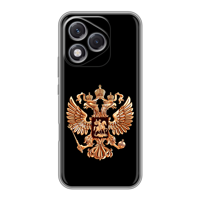 Силиконовый чехол на Honor 400 Lite с принтом Герб России золотой Силиконовый чехол на Honor 400 Lite с принтом Герб России золотой