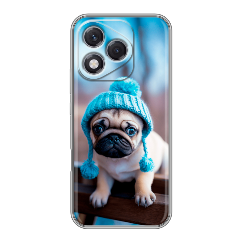 Силиконовый чехол на Honor 400 Lite с принтом Мопс в шапке Силиконовый чехол на Honor 400 Lite с принтом Мопс в шапке