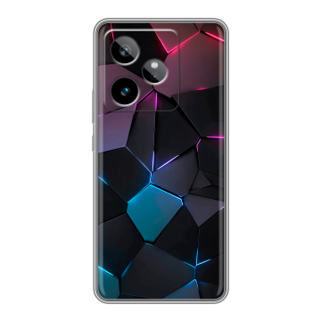 Силиконовый чехол на Realme GT 7T с принтом Геометрия неона Силиконовый чехол на Realme GT 7T с принтом Геометрия неона