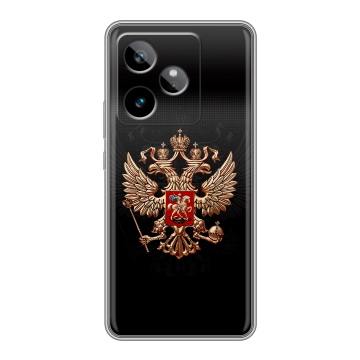 Силиконовый чехол на Realme GT 7T с принтом Герб России Силиконовый чехол на Realme GT 7T с принтом Герб России