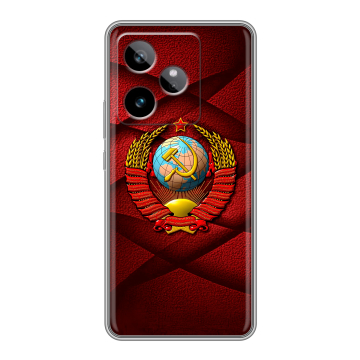 Силиконовый чехол на Realme GT 7T с принтом Герб СССР Силиконовый чехол на Realme GT 7T с принтом Герб СССР