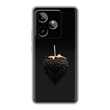 Силиконовый чехол на Realme GT 7T с принтом Черная клубника Силиконовый чехол на Realme GT 7T с принтом Черная клубника