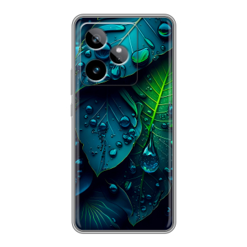 Силиконовый чехол на Realme GT 7T с принтом Листья Силиконовый чехол на Realme GT 7T с принтом Листья