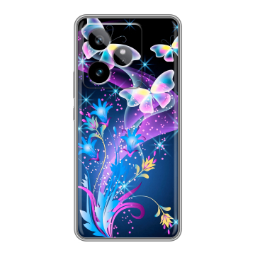 Силиконовый чехол на Realme GT 7T с принтом Бабочки