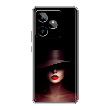 Силиконовый чехол на Realme GT 7T с принтом Девушка в шляпе