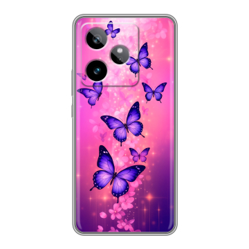 Силиконовый чехол на Realme GT 7T с принтом Бабочки