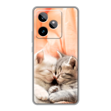 Силиконовый чехол на Realme GT 7T с принтом Котята