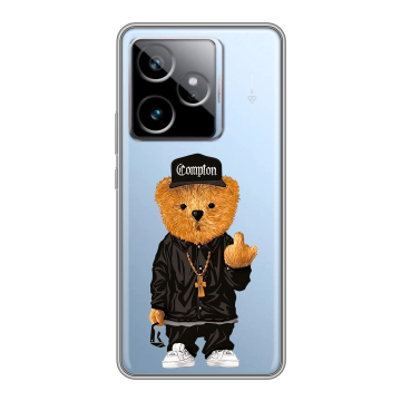 Силиконовый чехол на Realme GT 7T с принтом Плюшевый медведь Силиконовый чехол на Realme GT 7T с принтом Плюшевый медведь