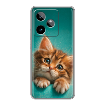 Силиконовый чехол на Realme GT 7T с принтом котенок Силиконовый чехол на Realme GT 7T с принтом котенок