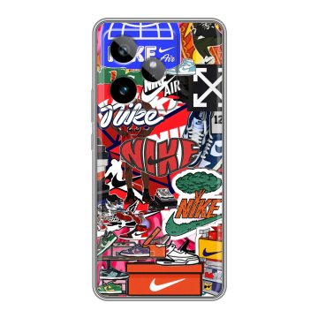 Силиконовый чехол на Realme GT 7T с принтом Найк Nike яркий Силиконовый чехол на Realme GT 7T с принтом Найк Nike яркий