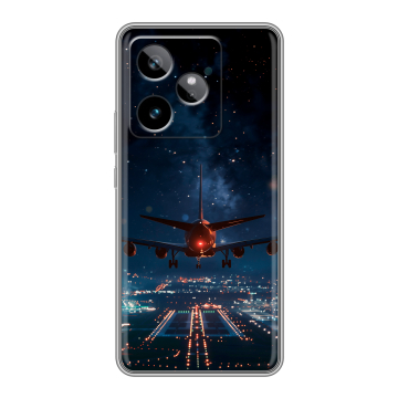 Силиконовый чехол на Realme GT 7T с принтом самолет Силиконовый чехол на Realme GT 7T с принтом самолет