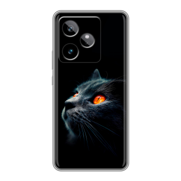 Силиконовый чехол на Realme GT 7T с принтом милый котик Силиконовый чехол на Realme GT 7T с принтом милый котик