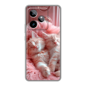 Силиконовый чехол на Realme GT 7T с принтом котята котики Силиконовый чехол на Realme GT 7T с принтом котята котики