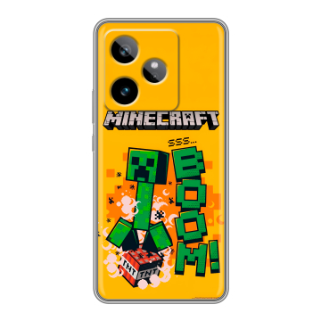 Силиконовый чехол на Realme GT 7T с принтом Майнкрафт Minecraft Силиконовый чехол на Realme GT 7T с принтом Майнкрафт Minecraft