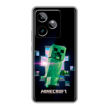 Силиконовый чехол на Realme GT 7T с принтом Майнкрафт Minecraft Силиконовый чехол на Realme GT 7T с принтом Майнкрафт Minecraft