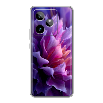 Силиконовый чехол на Realme GT 7T с принтом женский цветы Силиконовый чехол на Realme GT 7T с принтом женский цветы