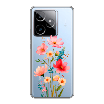 Силиконовый чехол на Realme GT 7T с принтом Цветы Силиконовый чехол на Realme GT 7T с принтом Цветы