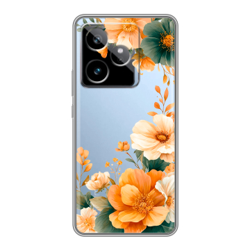 Силиконовый чехол на Realme GT 7T с принтом Цветы принт Силиконовый чехол на Realme GT 7T с принтом Цветы принт