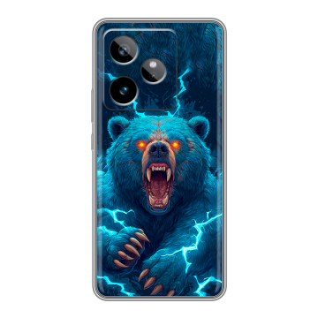 Силиконовый чехол на Realme GT 7T с принтом Медведь Силиконовый чехол на Realme GT 7T с принтом Медведь