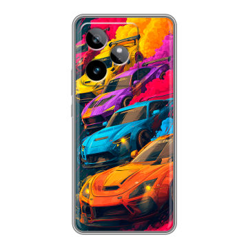 Силиконовый чехол на Realme GT 7T с принтом Тачки Силиконовый чехол на Realme GT 7T с принтом Тачки
