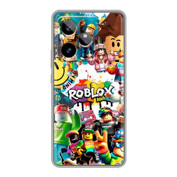 Силиконовый чехол на Realme GT 7T с принтом Roblox Роблокс Силиконовый чехол на Realme GT 7T с принтом Roblox Роблокс