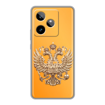 Силиконовый чехол на Realme GT 7T с принтом Герб Флаг России Силиконовый чехол на Realme GT 7T с принтом Герб Флаг России