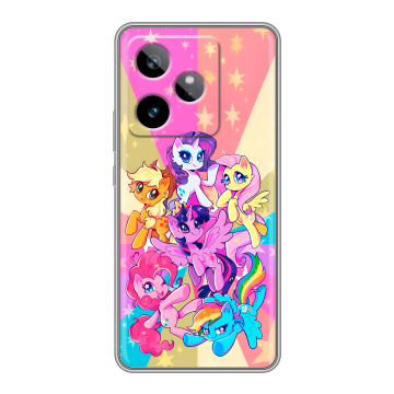 Силиконовый чехол на Realme GT 7T с принтом My little pony Дружба чудо Силиконовый чехол на Realme GT 7T с принтом My little pony Дружба чудо