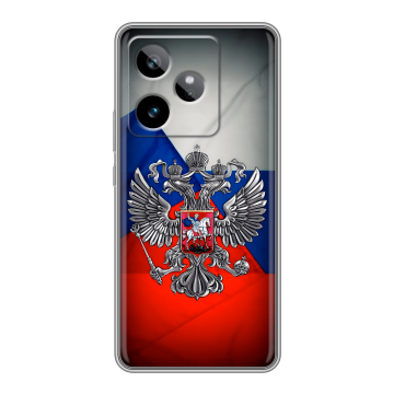 Силиконовый чехол на Realme GT 7T с принтом Флаг России Силиконовый чехол на Realme GT 7T с принтом Флаг России
