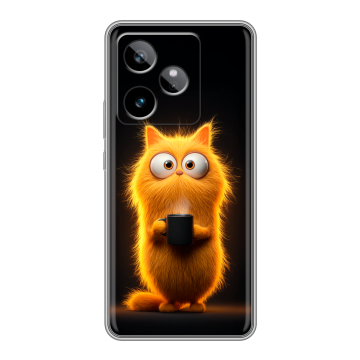Силиконовый чехол на Realme GT 7T с принтом Смешной кот Силиконовый чехол на Realme GT 7T с принтом Смешной кот