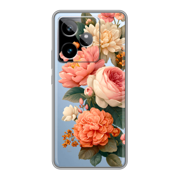 Силиконовый чехол на Realme GT 7T с принтом цветы Силиконовый чехол на Realme GT 7T с принтом цветы