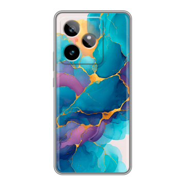 Силиконовый чехол на Realme GT 7T с принтом Мрамор блестки Силиконовый чехол на Realme GT 7T с принтом Мрамор блестки