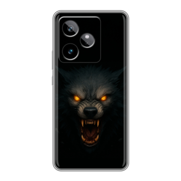 Силиконовый чехол на Realme GT 7T с принтом Волк Силиконовый чехол на Realme GT 7T с принтом Волк