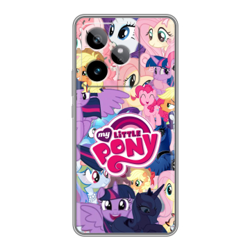 Силиконовый чехол на Realme GT 7T с принтом My little pony Дружба чудо Силиконовый чехол на Realme GT 7T с принтом My little pony Дружба чудо
