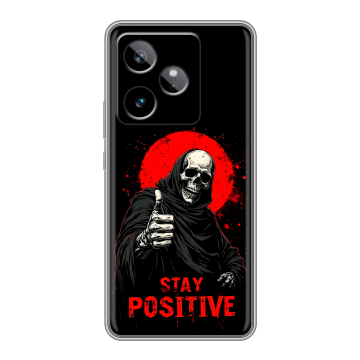 Силиконовый чехол на Realme GT 7T с принтом смешной скелет Силиконовый чехол на Realme GT 7T с принтом смешной скелет