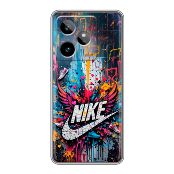 Силиконовый чехол на Realme GT 7T с принтом Nike Найк Силиконовый чехол на Realme GT 7T с принтом Nike Найк