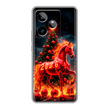Силиконовый чехол на Realme GT 7T с принтом Новый год Силиконовый чехол на Realme GT 7T с принтом Новый год
