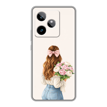Силиконовый чехол на Realme GT 7T с принтом женский Силиконовый чехол на Realme GT 7T с принтом женский