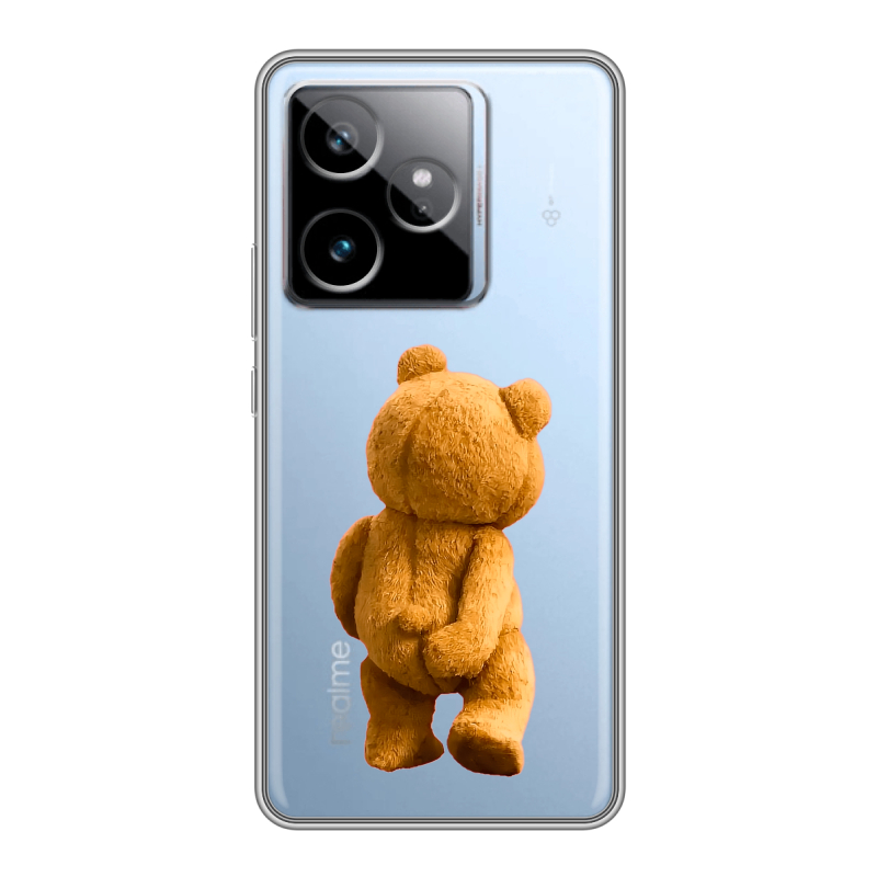 Силиконовый чехол на Realme GT 7T с принтом Медведь Силиконовый чехол на Realme GT 7T с принтом Медведь