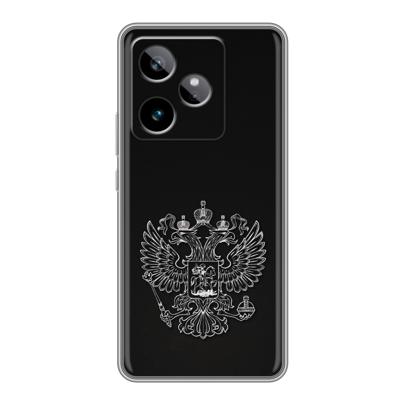 Силиконовый чехол на Realme GT 7T с принтом Герб России Силиконовый чехол на Realme GT 7T с принтом Герб России