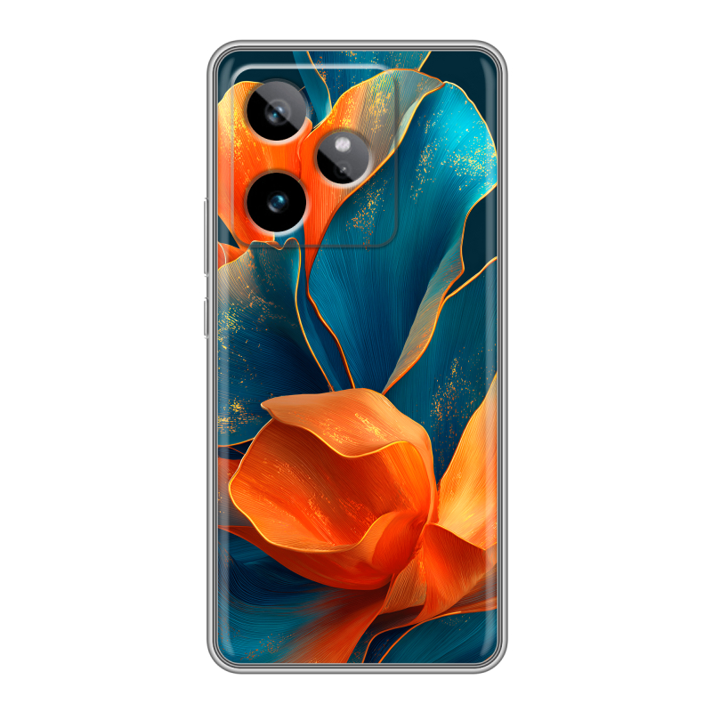 Силиконовый чехол на Realme GT 7T с принтом Цветы Силиконовый чехол на Realme GT 7T с принтом Цветы