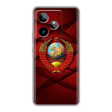 Силиконовый чехол на Realme GT7 с принтом Герб СССР Силиконовый чехол на Realme GT7 с принтом Герб СССР