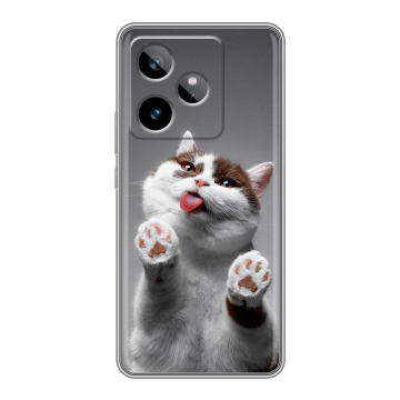 Силиконовый чехол на Realme GT7 с принтом Коты Силиконовый чехол на Realme GT7 с принтом Коты