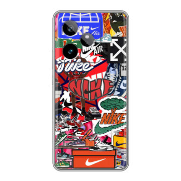Силиконовый чехол на Realme GT7 с принтом Найк Nike яркий Силиконовый чехол на Realme GT7 с принтом Найк Nike яркий